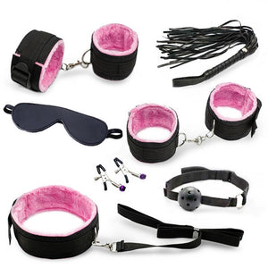 Sex Toys For Women Men Porno Sex Handcuffs Nipple Clamps Whip Mouth Gag Sex Mask BDSM Bondage Set Sexy Lingerie Toys for Adults