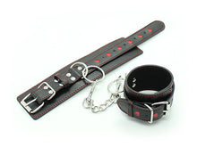 Load image into Gallery viewer, Leather Sexy Handcuffs Black Ankle Bondage Sex Toys for Couples